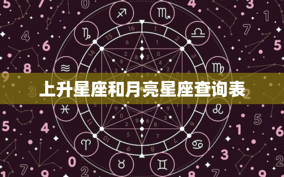 上升星座和月亮星座查询表，上升星座月亮星座查询器