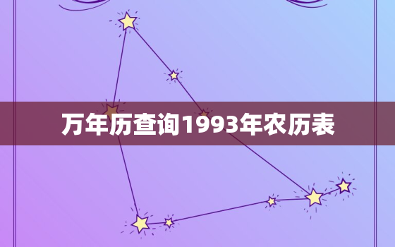 万年历查询1993年农历表，1994年黄历