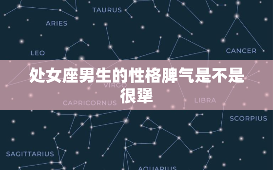 处女座男生的性格脾气是不是很犟，处女座男生的性格脾气特点