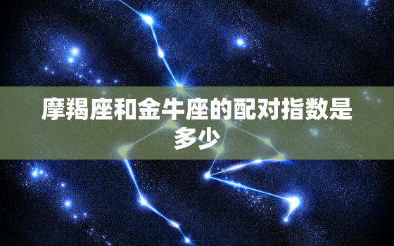 摩羯座和金牛座的配对指数是多少，天蝎座和双鱼座的配对指数是多少