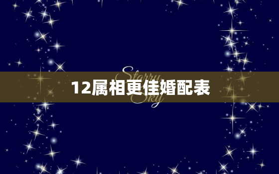 12属相更佳婚配表，12属相婚配表