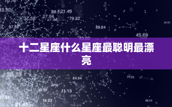 十二星座什么星座最聪明最漂亮，什么星座漂亮又聪明