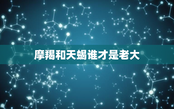 摩羯和天蝎谁才是老大，什么星座可以弄死摩羯