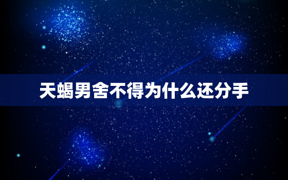 天蝎男舍不得为什么还分手，天蝎男不爱你的表现