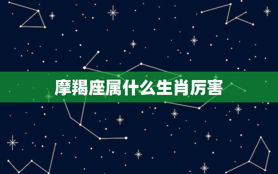 摩羯座属什么生肖厉害，唯一能治住摩羯的星座