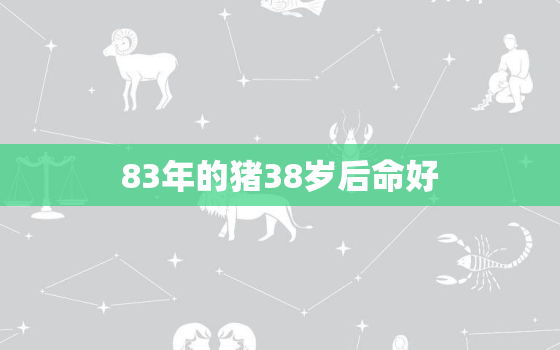 83年的猪38岁后命好，83年属猪女人一生的命运