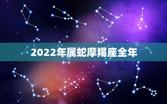 2022年属蛇摩羯座全年，2022 摩羯座全年运势