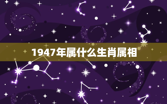 1947年属什么生肖属相，1947年是什么属相 1947年属