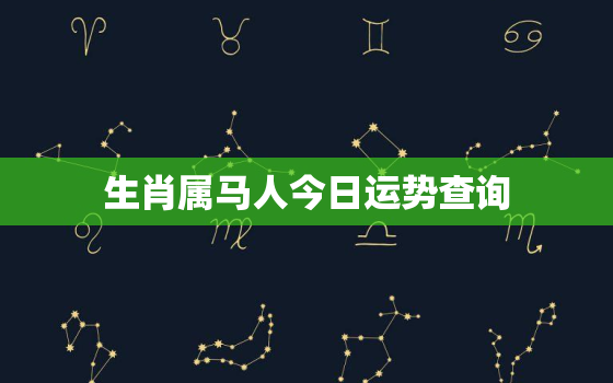 生肖属马人今日运势查询，属马人今日运势财运如何