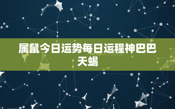 属鼠今日运势每日运程神巴巴天蝎，属鼠今日运势神巴巴网