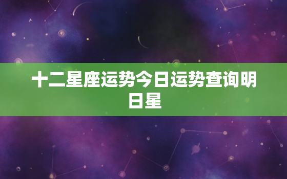 十二星座运势今日运势查询明日星，十二星座今日星座运势