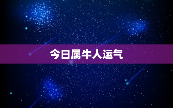 今日属牛人运气，今日属牛人运气好不好