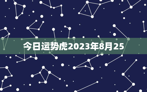 今日运势虎2023年8月25，2023年8月25号