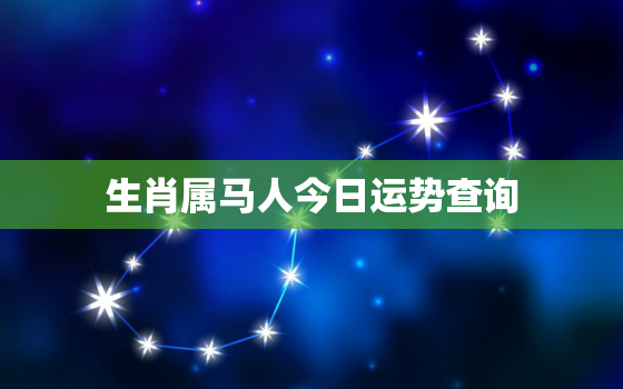 生肖属马人今日运势查询，生肖属马人今日运程