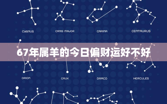 67年属羊的今日偏财运好不好，67年属羊人今天的财运