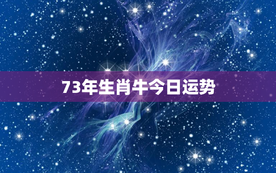 73年生肖牛今日运势，73年属牛今日运势