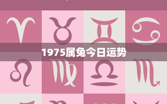 1975属兔今日运势，1975属兔人今日运势