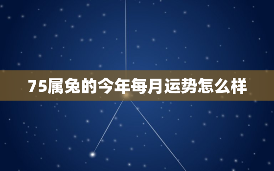 75属兔的今年每月运势怎么样，75属兔的2021年运势如何