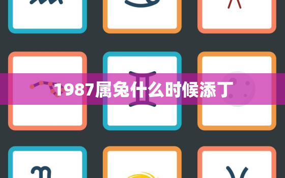 1987属兔什么时候添丁，87年属兔人什么时候添丁