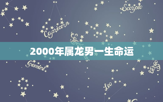 2000年属龙男一生命运，2000年属龙男的正缘