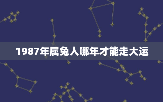 1987年属兔人哪年才能走大运，87年属兔的哪年起大运