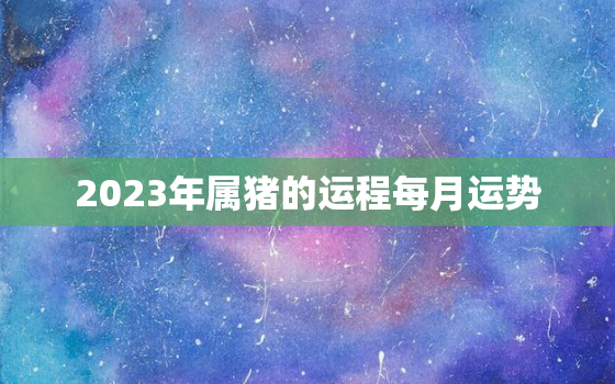 2023年属猪的运程每月运势，2023年属猪人全年运势