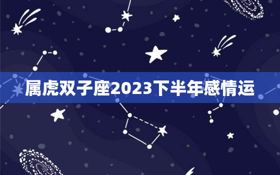 属虎双子座2023下半年感情运，属虎双子座2020下半年感情运