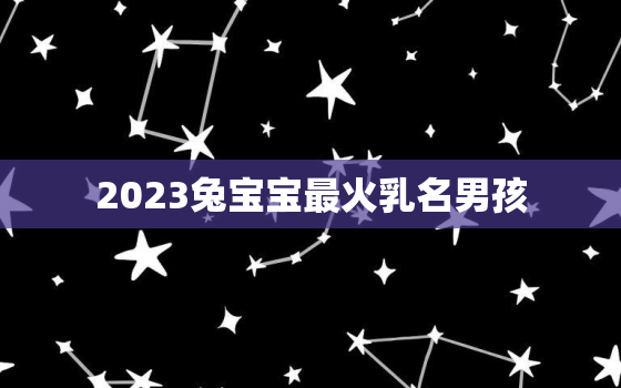 2023兔宝宝最火乳名男孩，兔宝宝独一无二的好听乳名