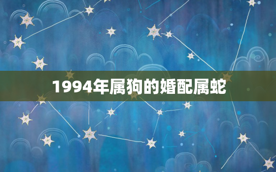 1994年属狗的婚配属蛇，1994年属狗的婚配属蛇的婚姻