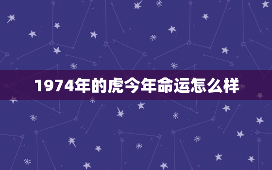 1974年的虎今年命运怎么样，属虎1974女人今年命运