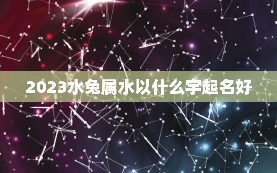 2023水兔属水以什么字起名好，2023年最旺女孩名字