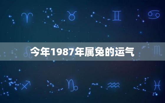 今年1987年属兔的运气，87年属兔36岁有一灾