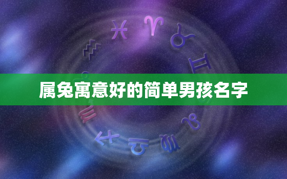 属兔寓意好的简单男孩名字，属兔寓意好的简单男孩名字大全