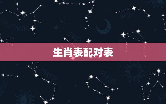 生肖表配对表
，生肖配对表顺序图