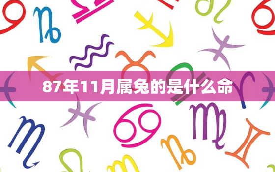 87年11月属兔的是什么命，87年属兔36岁有一灾