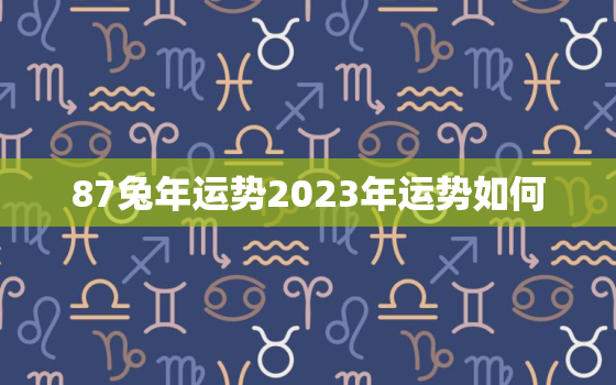 87兔年运势2023年运势如何，87属兔2023年运势及运程