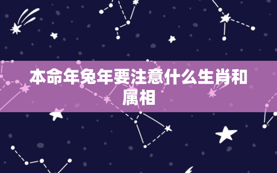 本命年兔年要注意什么生肖和属相，本命年兔年要注意什么生肖和属相的