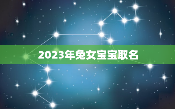 2023年兔女宝宝取名，2023年兔宝宝取名字最佳字
宝