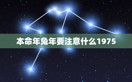 本命年兔年要注意什么1975，本命年兔年要注意什么1987