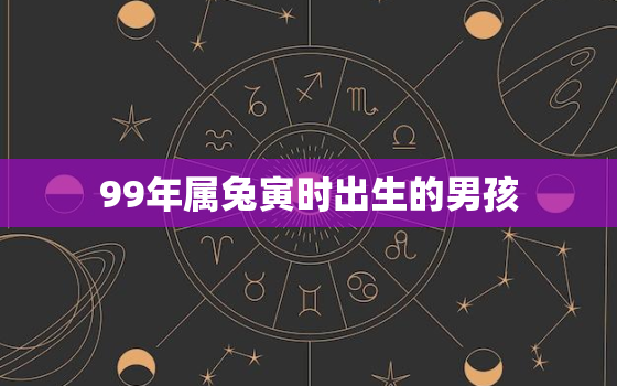 99年属兔寅时出生的男孩，1999年属兔辰时出生的男孩命运