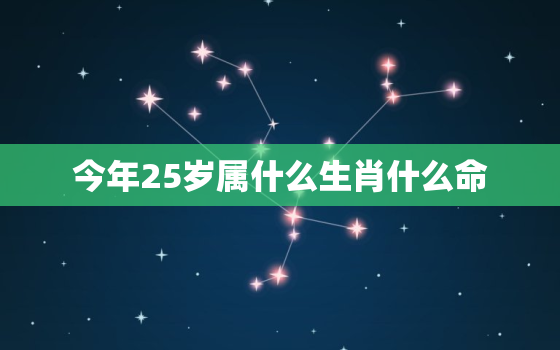 今年25岁属什么生肖什么命，今年25岁属于什么生肖