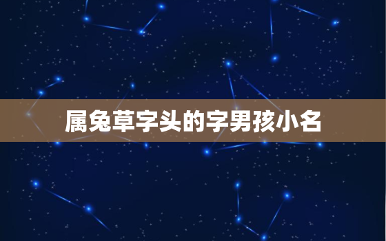 属兔草字头的字男孩小名，兔草字头诗意小名