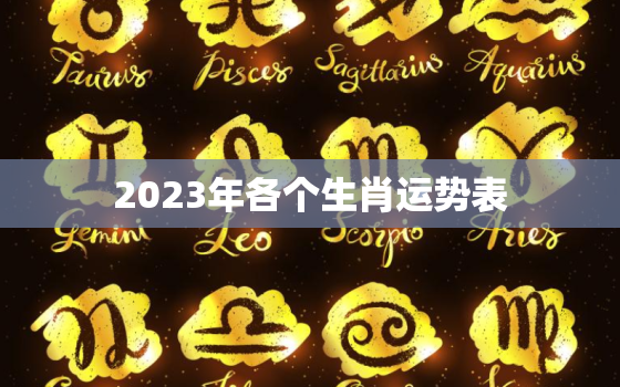 2023年各个生肖运势表，2023年十二生肖运势详解最新
2020