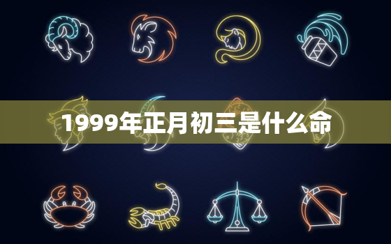 1999年正月初三是什么命，1999正月初三生什么命