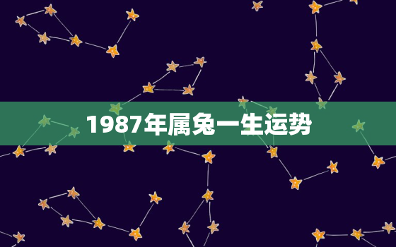 1987年属兔一生运势，1987年属兔人一生运势