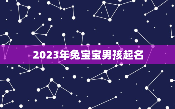 2023年兔宝宝男孩起名，2023属兔男孩最吉利的名字