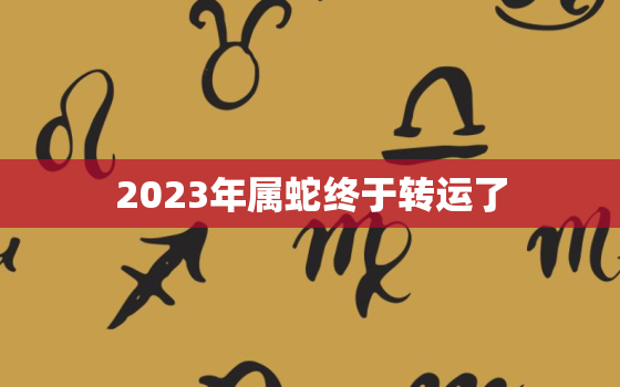 2023年属蛇终于转运了，今年属蛇的人今年运气好不好