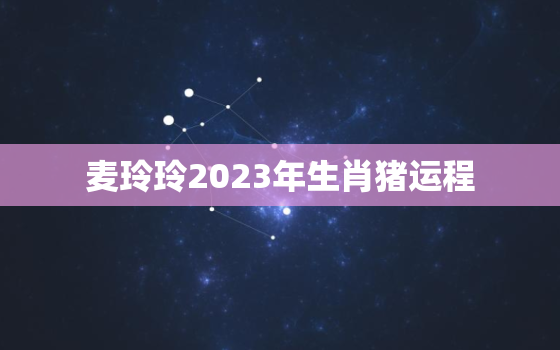 麦玲玲2023年生肖猪运程，麦玲玲2022年属猪运程