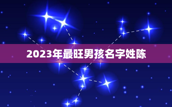 2023年最旺男孩名字姓陈，2020男孩名陈