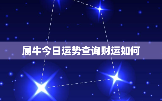 属牛今日运势查询财运如何，属牛的今日运势和财运